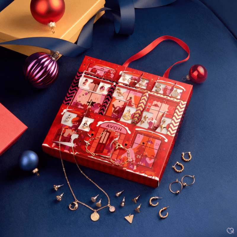 Avon Jewellery aðventudagatal 2025 Eyrnalokkar, Hálsmen