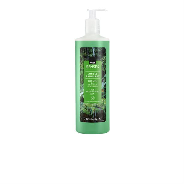 Senses Jungle Rainburst Hair & Body Wash: Sage & Sandalwood - 720ml